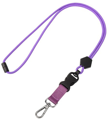 SegusSchlüsselband Sicherheitsverschluss, 1 Stück Schlüsselband Lang mit Einstellbarer Länge, Rundes Umhängeband mit Abnehmbarer Schnalle, für Schlüssel, Enfermeras y Estudiantes (Lila)