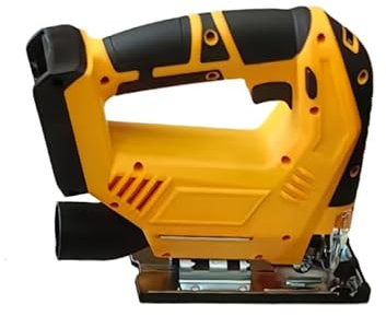 Seghetto alternativo senza fili compatibile con batteria Dewalt da 20 V (senza batteria), sega elettrica con smussatura a 45°, 6 velocità, 4 orbitali, tubo antipolvere, righello guida e 5 lame per il