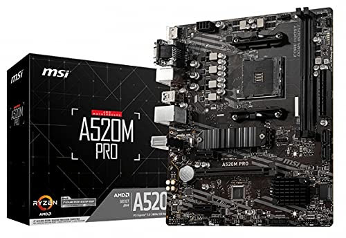 mATX AM4 A520M Pro Mainboard mit Unterstützung für AMD-Prozessoren, schneller Speicher und vielseitige Erweiterung, ideal für Gaming- und Büro-PCs.
