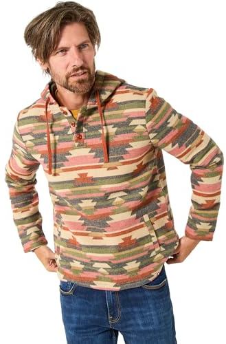 Joe Browns Herren Aztec Pattern Wonderful Woven Hoodie Polohemd