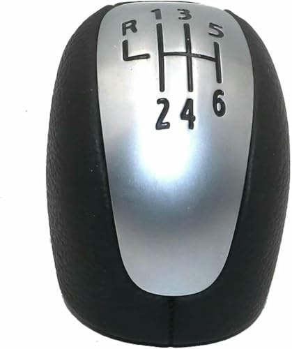GRTYSVB Auto-Schaltknauf für manuelle Gangschaltung, Auto-Schaltknauf, Leder-Schaltknauf 6 Speed passt für Renault Koleos I MK1 2007 2008-2016