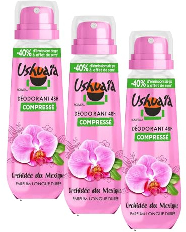 Ushuaïa Déodorant Compressé 48H Orchidée du Mexique (Lot de 3)