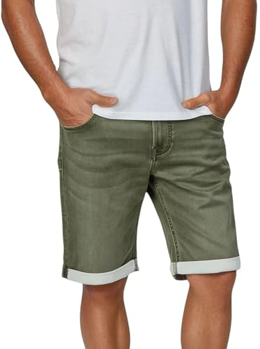 MUSTANG Jeans Shorts Herren Stretch Kurz Regular Fit Chicago Real X | Kurze Hosen Sommer Denim Einfarbig Blau Grau Schwarz Beige Grün 30 31 32 33 34 36 38 40 42