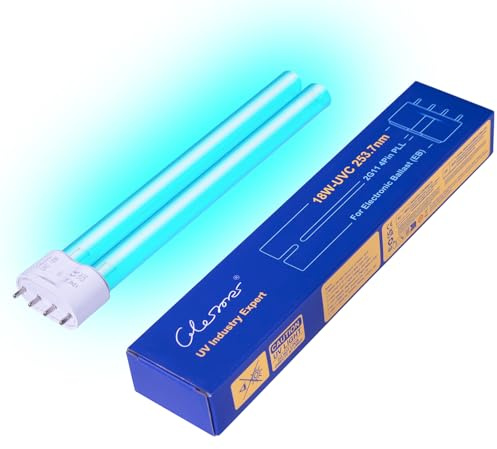 Glostars 18W 2G11 PL-L Lampe T-UV de Remplacement pour Ballast Électronique – Compatible avec Clarificateur de Bassin et Filtre UVC – Traitement Efficace contre Algues et Bactéries (1 Pièce)