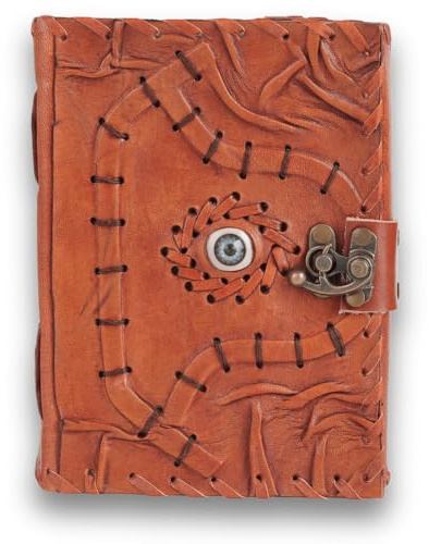 LEARICHI Hokus Pokus Zauberbuch Vintage-Ledereinband Leder Tagebuch für Männer Frauen, Schreiben Notizbuch Reisen Geschenk Tagebuch Künstler Zeichnen Skizzenbuch, Alt Büttenpapier Unliniert Seiten