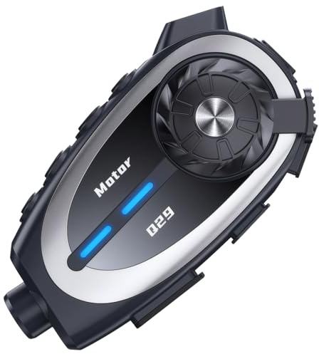 Q29 - Intercomunicador para casco de motocicleta con cámara, alta definición 1080P, gran angular de 120°, rango de intercomunicación de 500 metros, batería de 1500 mAh, uso compartido de música