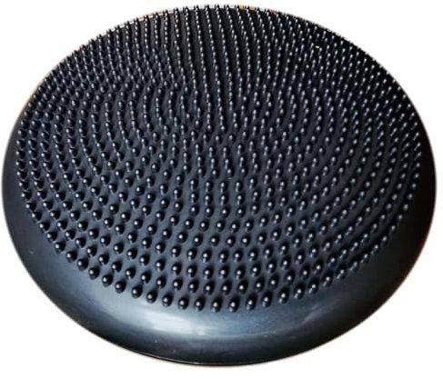 AppleRound Luftstabilitäts-Wackelkissen mit Pumpe, 34 cm Durchmesser, Balancescheibe, sensorischer Wackelsitz (schwarz)