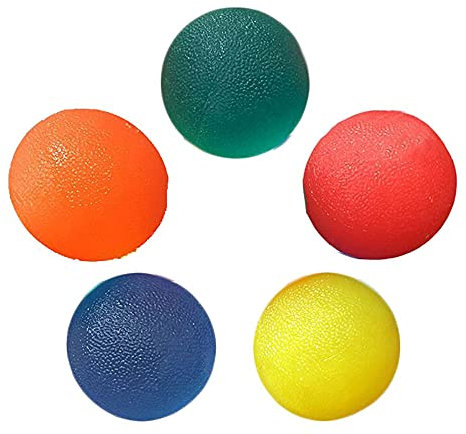 Busy Mom 5 Stück Mehrere Widerstand Therapie Übung für Gel Squeeze Bälle Hand Finger Handgelenk Muskeln Arthritis Grip Trainingsgerät Stärkung