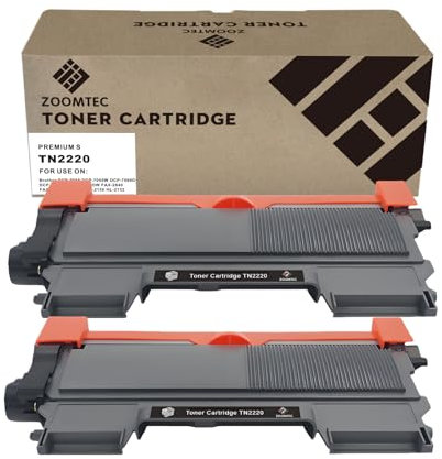 ZOOMTEC TN2220 Tonerkassette kompatibel mit Brother DCP-7057 DCP-7060D DCP-7065DN DCP-7070DW HL-2220 HL-2240 HL-2240D HL-2242D HL-2250DN HL-2270DW HL-2280DW (Farbe: Schwarz 2 Pack)