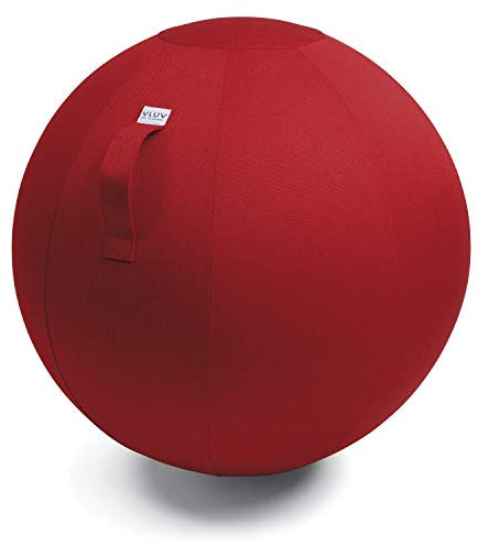 VLUV® BOL LEIV Sitzball Büro Ergonomisch [Atmungsaktiv mit Tragegriff und Wegrollschutz] Waschbarer Stoffbezug | Schwangerschaftsball| Gymnastikball Schwangerschaft Sitzball