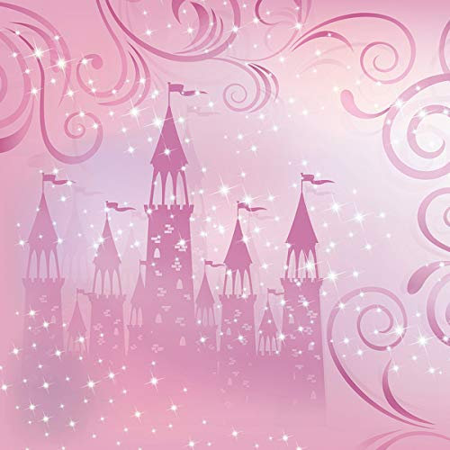 Forwall Fototapete Vlies Tapete Prinzessin Kinderzimmer - Mädchen Schloss Rose Moderne Wanddeko Wandtapete für Kinder 12547VEXXL 312cm x 219cm