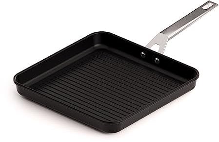 Valira Aire - Grill premium de 28x28 cm hecho en España, aluminio fundido con antiadherente reforzado, no apto para inducción
