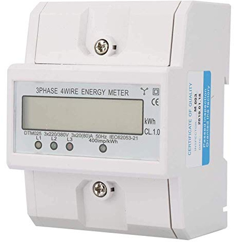 220/380V Electric Power Meter, Energy Consumption Power Meter 3 Phase 4P KWh Meter Digital Electric Power Meter