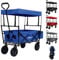 Arebos Bollerwagen faltbar mit Dach | Handwagen | Transportwagen | Faltwagen | Gerätewagen inkl. 2 Netztaschen und Einer Außentasche | faltbar | bis 70 kg Tragkraft | 360° Vollgummireifen | Blau