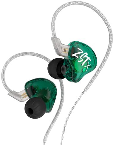 Yinyoo KZ ZSTX Hybrid 1BA+1DD in Ear Monitor Earbuds Balance Armature with Dynamic in-Ear Earphone Headphones HiFi Headset (With mic, Cyan)