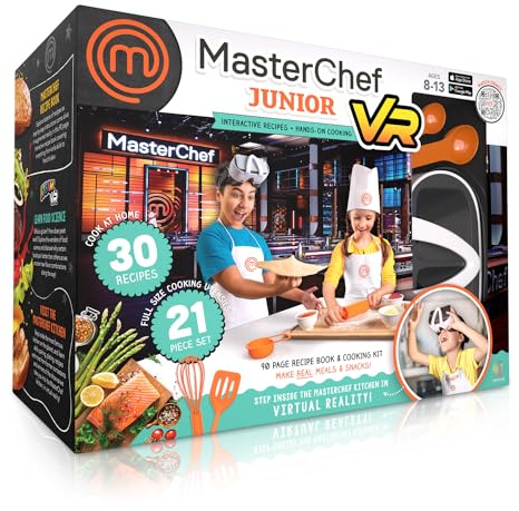 Abacus Brands VR MasterChef Junior – Virtual Reality Kinder-Kochbuch und interaktives Essen, Wissenschaft, Lernaktivitätsset (Vollversion – inklusive Brille)