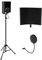 Recording Microphone Stand isolation shield with Heavy Tripod stand, Professional Recording Studio Podcast Equipment Kit with Pop Filter & 3/8 to 5/8 Adapter for Blue Yeti and Other Condenser Mic
