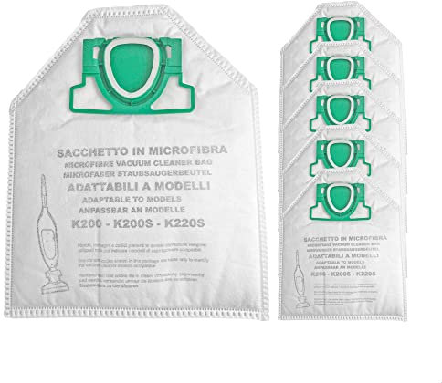 6 Microvlies Staubsaugerbeutel, 5 lagig, Allergiker geeignet, Premuim Qualität geeignet Vorwerk Kobold VK 200