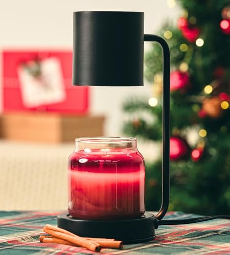 Cozyberry® Querencia Candle Warmer, Compatible with Yankee Candle Large Jar, Metal, Candle Lamp, 110-120V, Dimmable Candle Melter, Candle Warmer Lamp, Small & Large Size Jar Candles (Black)