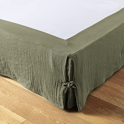 Cache sommier Gaze de Coton Gaia 140x190cm Romarin