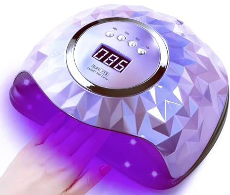 iBigLY 248W UV LED Nail Lamp with 60 Lamp Beads, UV Light for Nails Gel Polish Faster Curing Lamp Nail Dryer with 4 Timers, Auto Sensor, Home Salon Nail Art Light Tools for Fingernail & Toenail