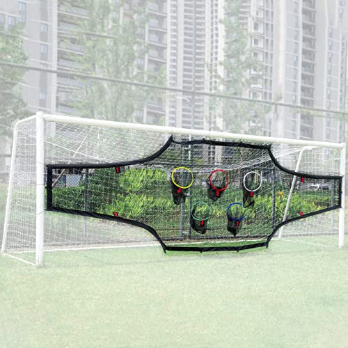 Coverify Football Goal Target Practice Portable Football Training Shot Goal Targets with 9 Scoring Zones Soccer Football Target Sheet Net for Goals Detachable 12 x 6ft (Goal Frame not Included)