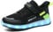 Nishiguang Kinder Jungen Mädchen LED Leuchten Schuhe USB Lade Blinken Turnschuhe Trainer Blackgreen-36