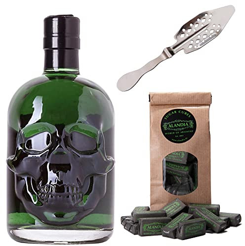 Absinth Hamlet Classic von ALANDIA | Mit Absinth Löffel und Zucker | Das Original in der Totenkopf Flasche