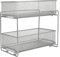 2 Tier Organizer mit Speicher Unter Waschbecken Schiebeschrank Korb herausziehen Snack Organizer Küche Bad Schlafzimmer Büro -35 * 18 * 32,5cm
