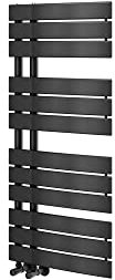 Go Bathrooms Tekar Matt Black Heated Towel Rail 1080 x 550mm Heated Towel Rail Designer Bathroom Radiator Modern Elegant Flat Panel Radiator Matt Black Coating for Luxurious Finish