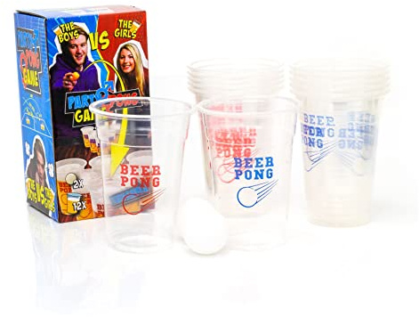 Carousel Home 14 Piece Adult Beer Pong Drinking Game | Classic Drinking Games For Adults Beer Pong Set | Drinking Game Beer Pong Party Games For Adults