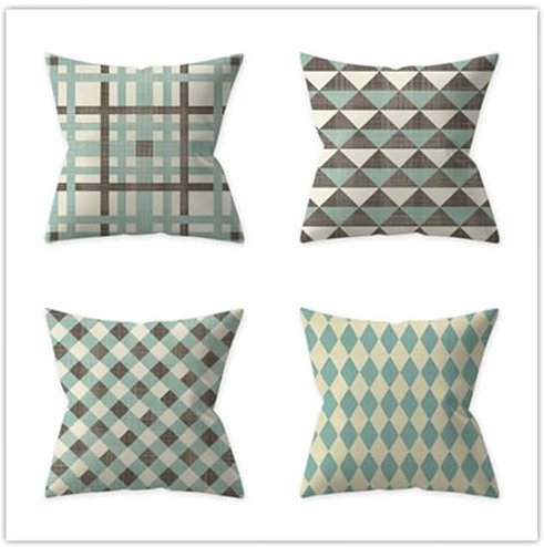 Kissenbezug 70x70cm 4er Set Frühling Kissen Osterdeko Sofakissen Quadratische Doppelseitige Leinen Vintage hellgrün Draußen Kopfkissen,für Sofa Schlafzimmer Wohnzimmer Auto Zuhause Dekokissen ZW1-365