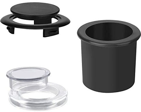 3pcs Umbrella Hole Ring, 3 Sizes Anti-Skidding Silicone Umbrella Hole Plug Suitable for Pool Umbrella Hole and Cap for Patio Garden Beach Table (Clear Black)