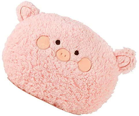 AMONIDA Plüsch-Handwärmer-Kissen, Warmes Dekoratives Mehrzweck-Plüsch-Handwärmer-Kissen mit Verdecktem Reißverschluss für das Büro (Rosa 28cm)