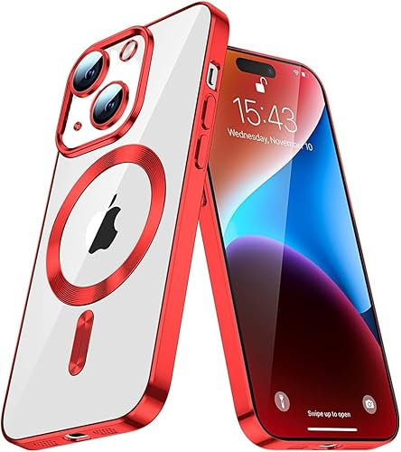 IMIRST Soft Phone Case for Apple iPhone 13 - Super Magsafe & Wireless Charging Compatible Shockproof Classic Hybrid Slim Cover for Apple iPhone 13, YIX Red