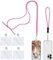 simarro Cordón universal para teléfono celular, 2 cadenas de teléfono con 4 correas de repuesto transparentes para teléfono móvil, correa ajustable de nailon para el cuello, compatible con la mayoría