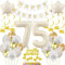 75. Geburtstag Deko für Frauen und Männer - Beige Gold Ballon Set - Luftballon Geburtstagsdeko für 75 Jahre
