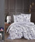 ZIRVEHOME Bettwäsche-Set 200x200 cm. dreiteilig, Weiß Baumwolle Bettbezug Lila geblümt, Montera V2