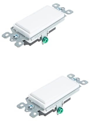 DOITOOL Wandleuchte 2st Schalttafel Einpoliger Lichtschalter Wippschalter Led- 4-wege-schalter Beleuchteter Lichtschalter 15a Dekorative Lichter Flamm Hemmender Pc Weiß Die Glühbirne