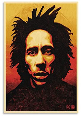 Bob Marley Retro Art PortraitFashion Poster Dekorative Malerei Leinwand Wandkunst Wohnzimmer Poster Schlafzimmer Gemälde 20 x 30 cm