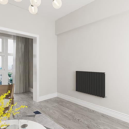 Black Flat Tube Radiator Modern Central Heating Radiator Designer 600x884mm Radiator