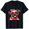 Tiere Hunde mit Halstuch und Sonnebrille Mops T-Shirt