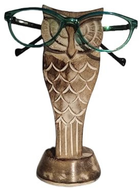 Support de lunettes en bois en forme de hibou pour bureau - Support de rangement de lunettes de soleil pour comptoir