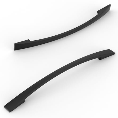 Amerdeco 10 Pièces Poignee de Meuble Noir Cuisine Entraxe 160mm Poignées pour Placards Poignet de Porte Cuisine UK0023