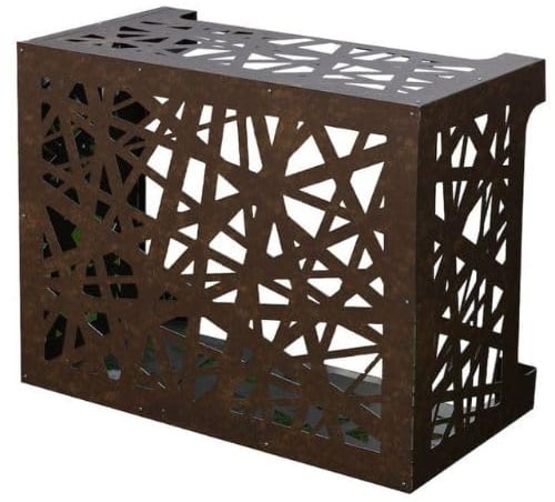 San Marco copri condizionatore da esterno in alluminio Glam, copri condizionatore esterno fai da te, disponibile ii varie misure M ed L. Colori: bianco, corten. (Corten, L)