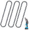 Cadenas de sierra de 6/10, juego de 3 cadenas de motosierra, eslabones de accionamiento 37/40,1/4LP/3/8 LP 37/40, cadena de bajo rebote de 1,1 mm, longitud de cadena 18,5/30,5 cm (6 pulgadas)