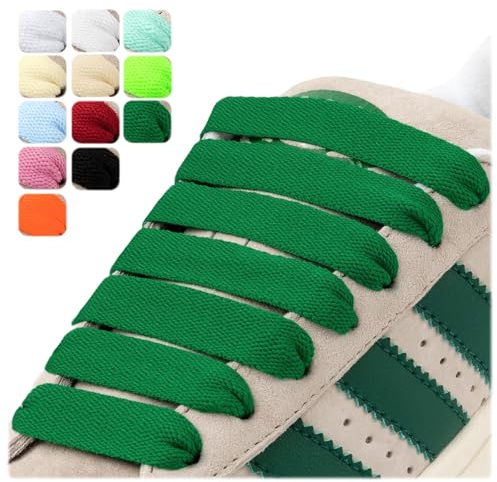 Puzeam 2 Pairs 15mm Wide Flat Shoe Laces for Trainers, Skate Campus Shoes | Fat Shoelaces for Chunky Shoes, Laces For Sneakers