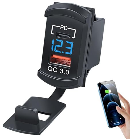 Enchufe de cargador de coche USB: cargadores de teléfono móvil de doble puerto para coche, motocicleta, RV, AutoPD QC | Cargadores de teléfonos móviles para vehículos todoterreno, automóviles, descapo