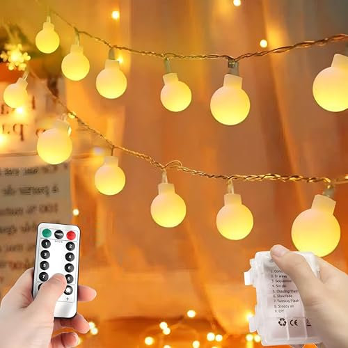 SR ESSENTIALS 10 Meters 100 LED Fairy Lights Operate with Battery Powered & Remote Control, Waterproof Globe String Lights Used for Christmas Indoor & Outdoor, Home, Garden, Parties, 8 Lighting Modes