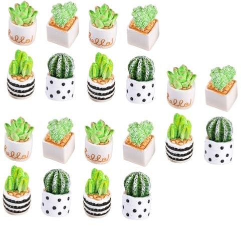 BIUDECO 20pièces Mini Faux Cactus Potted Plants Décoration Intérieure Artificielle pour Maison Et Bureau Facile à Entretenir Nettoyer Atmosphère Fraîche Et Naturelle